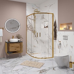 Niagara Душевой уголок Nova 120x80 NG-6421-08 Gold – фотография-2